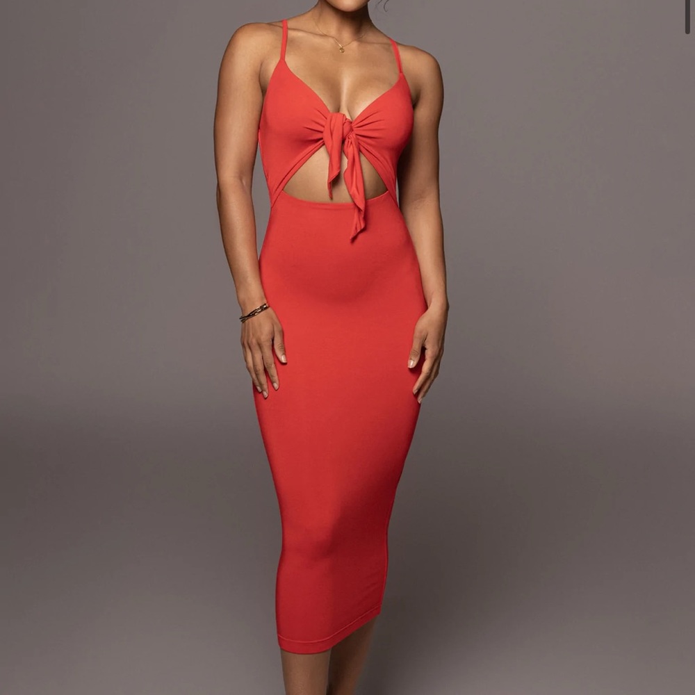 JLUXLABEL red soulmate cutout dress XXL. Brand new with tags